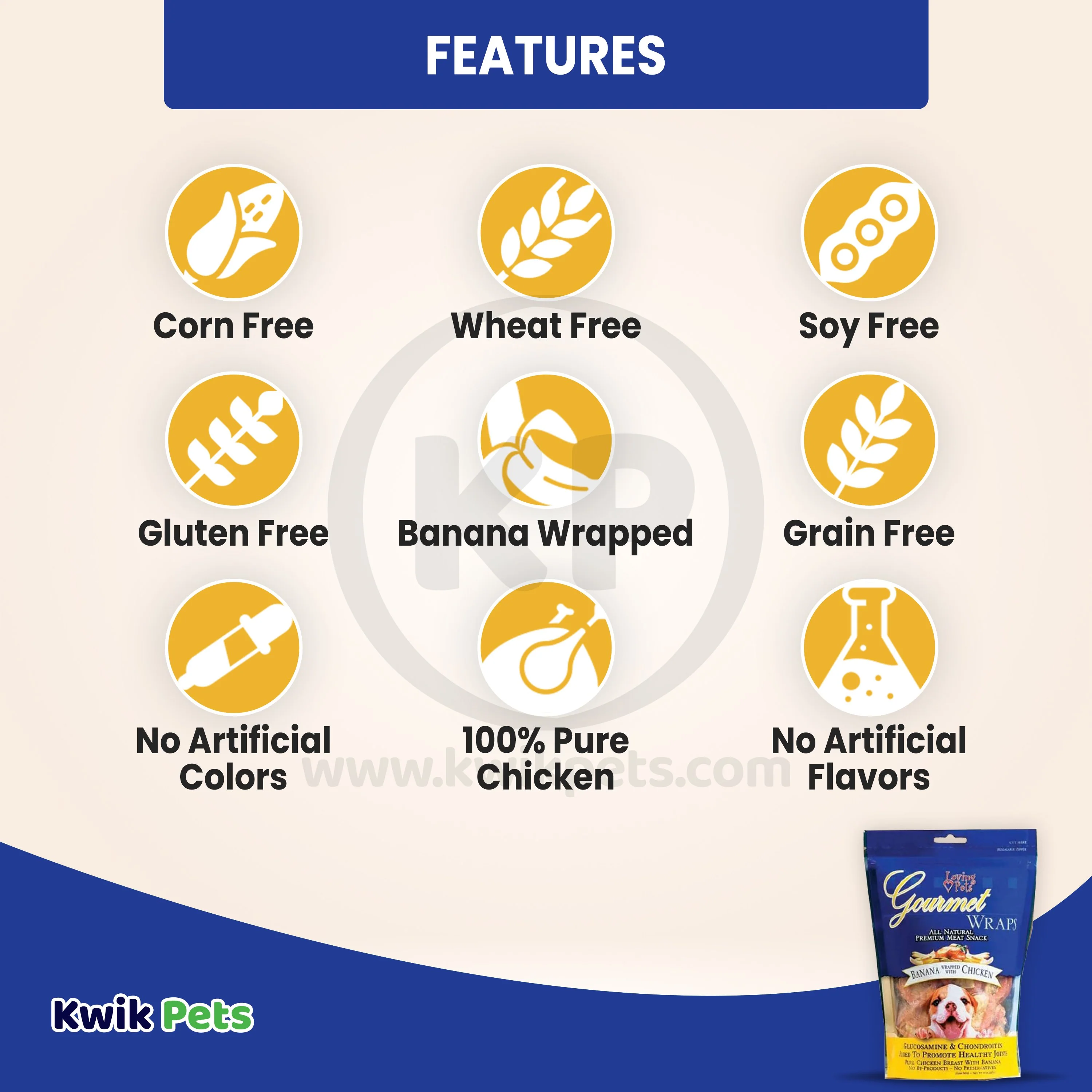 Loving Pets Gourmet Wraps Dog Treat Banana & Chicken 6-oz - Image 2