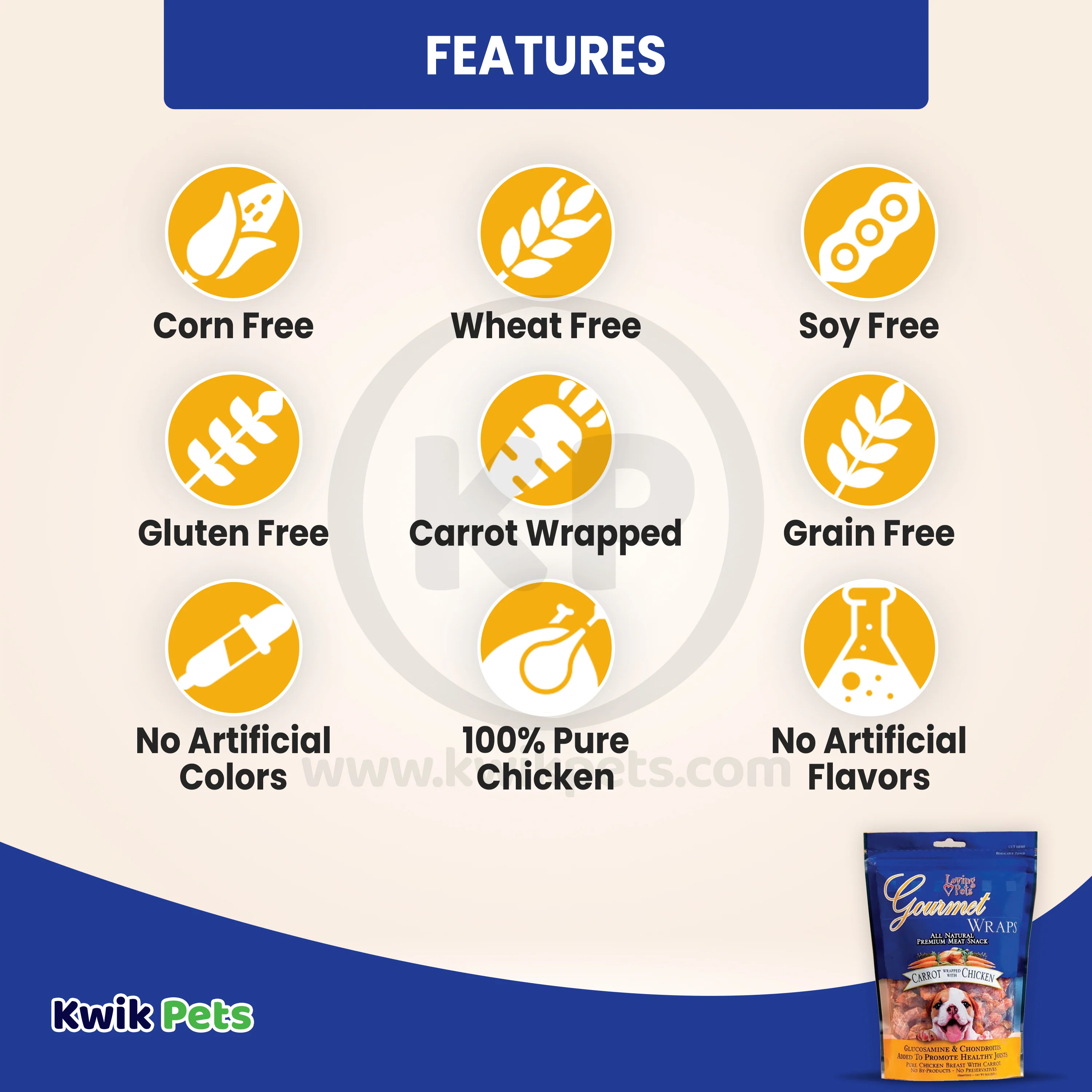 Loving Pets Gourmet Wraps Dog Treat Carrot & Chicken 6 oz - Image 2