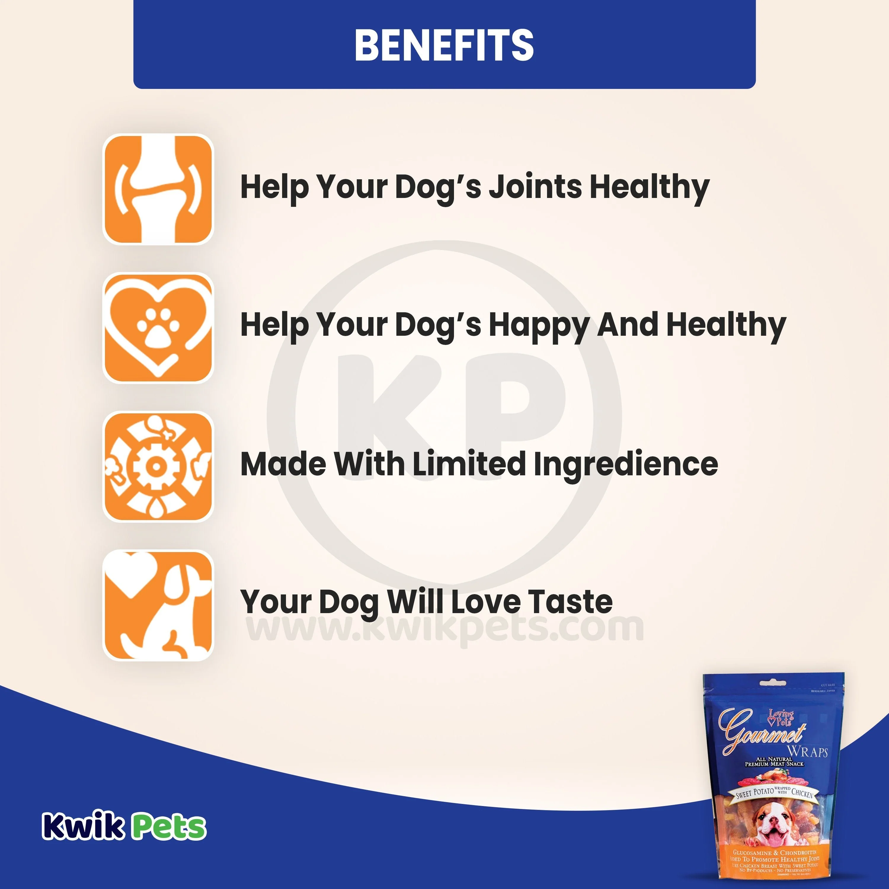 Loving Pets Gourmet Wraps Dog Treat Sweet Potato & Chicken 8-oz - Image 3