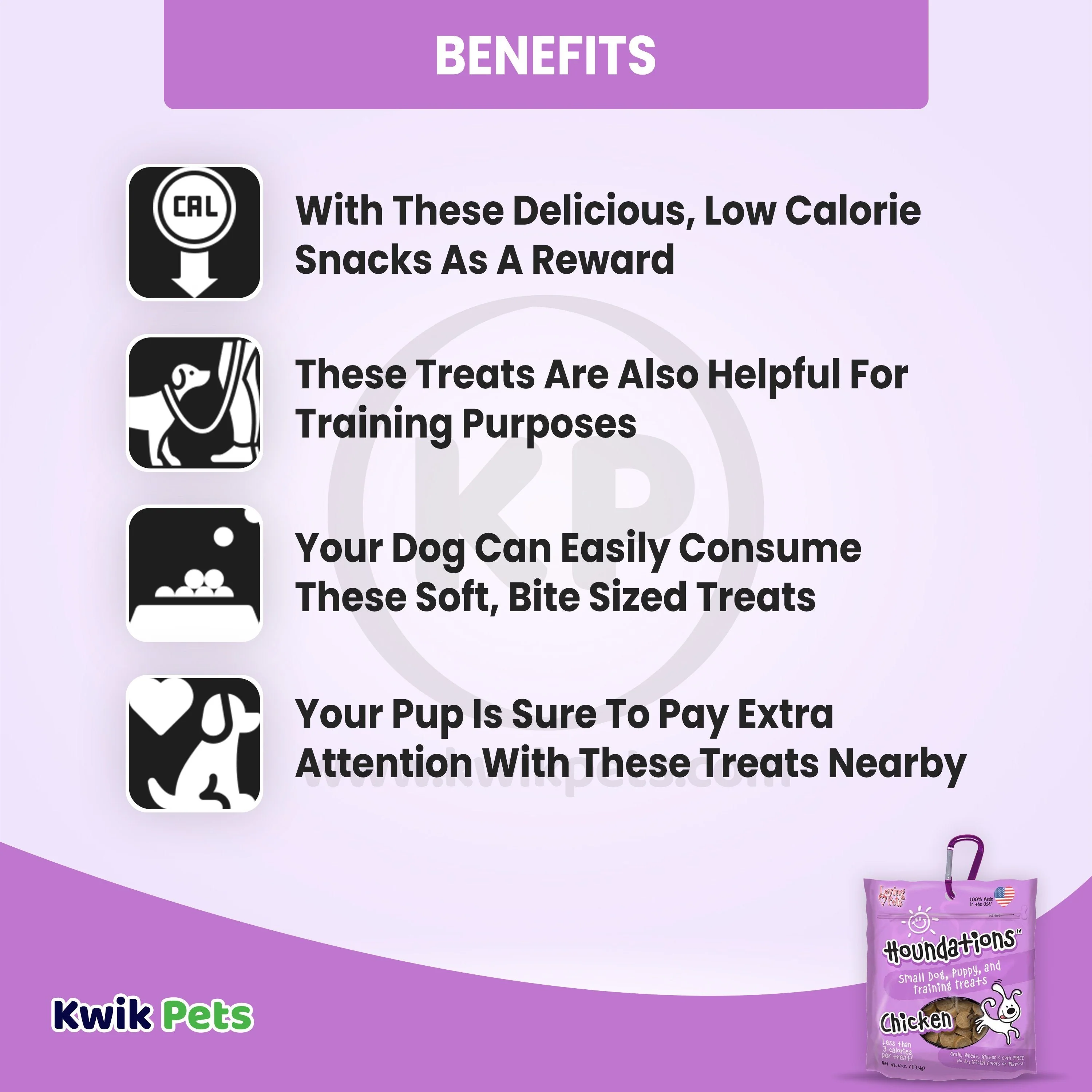 Loving Pets Houndations Small Dog & Puppy Training Treats Chicken 4-oz - Image 3