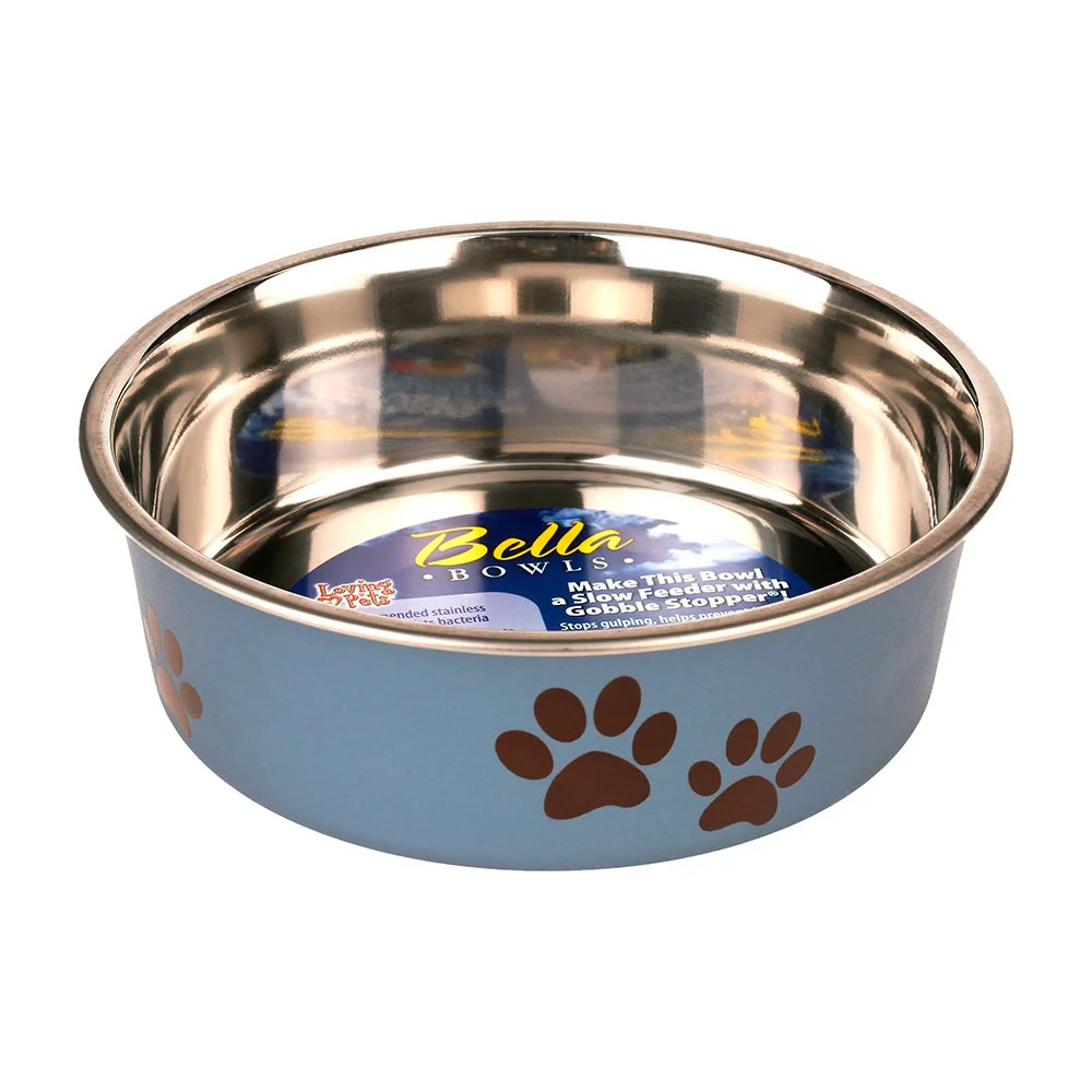 Loving Pets Metallic Dog Bowl Blueberry Small - Image 2