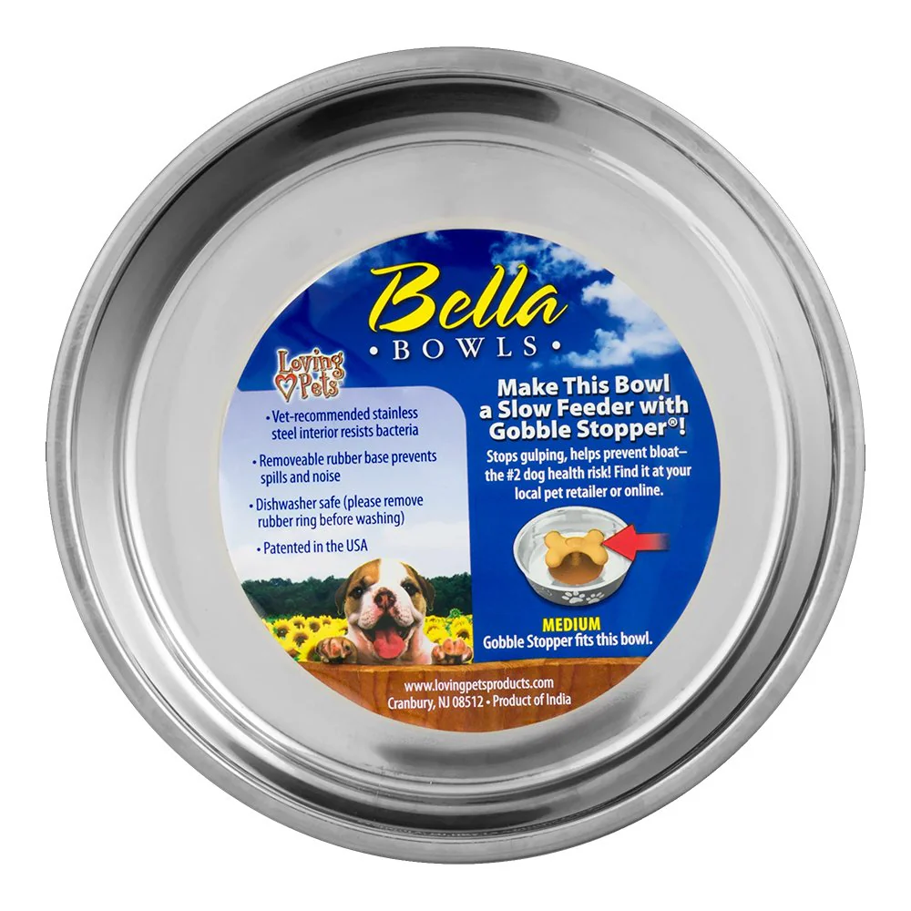 Loving Pets Metallic Dog Bowl Champagne Medium - Image 4