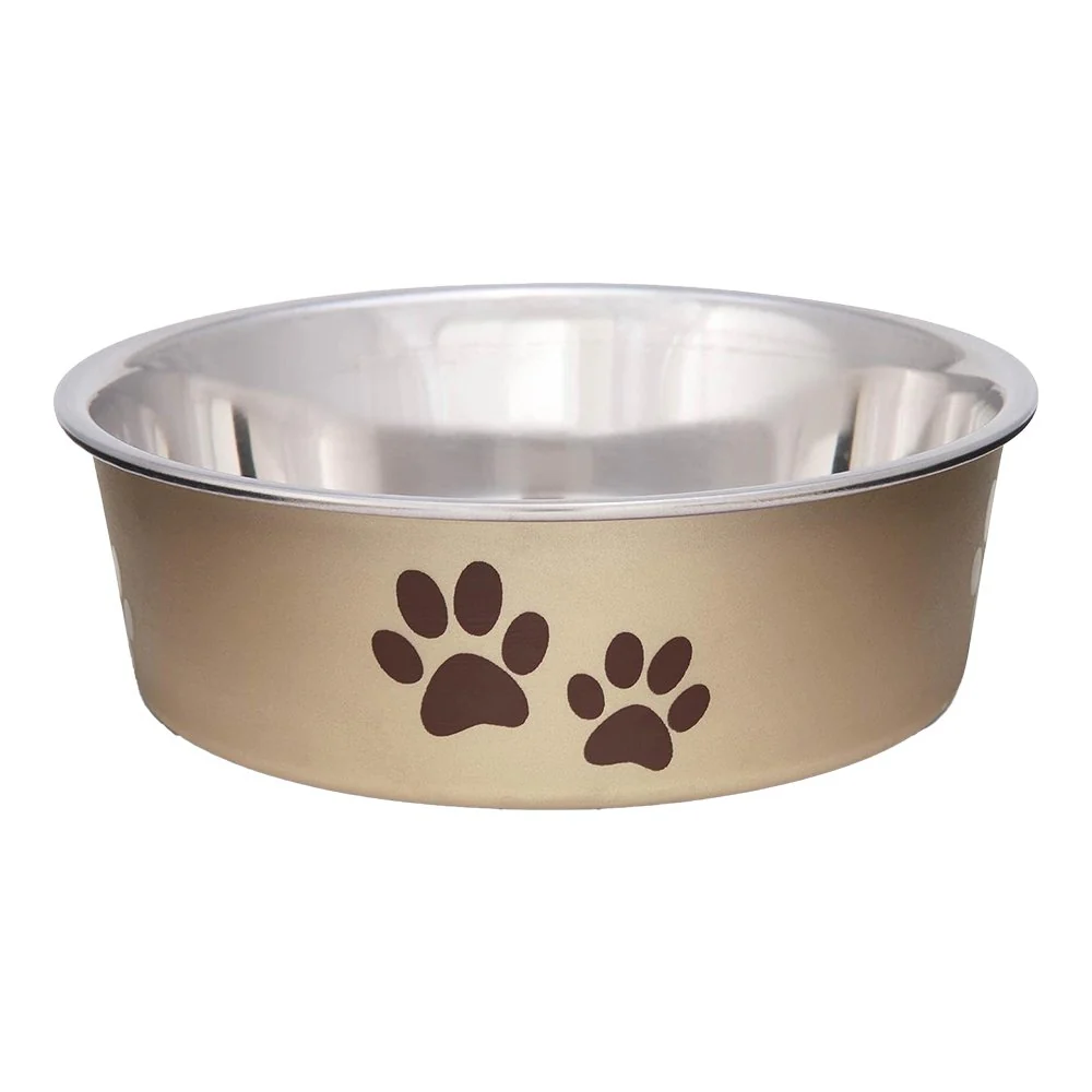 Loving Pets Metallic Dog Bowl Champagne Small