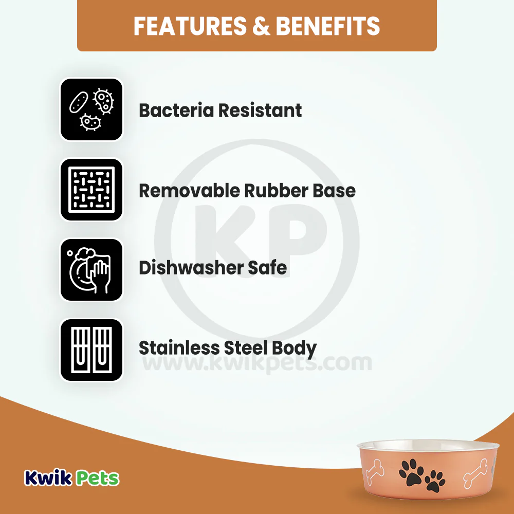 Loving Pets Metallic Dog Bowl Copper Large - Image 2