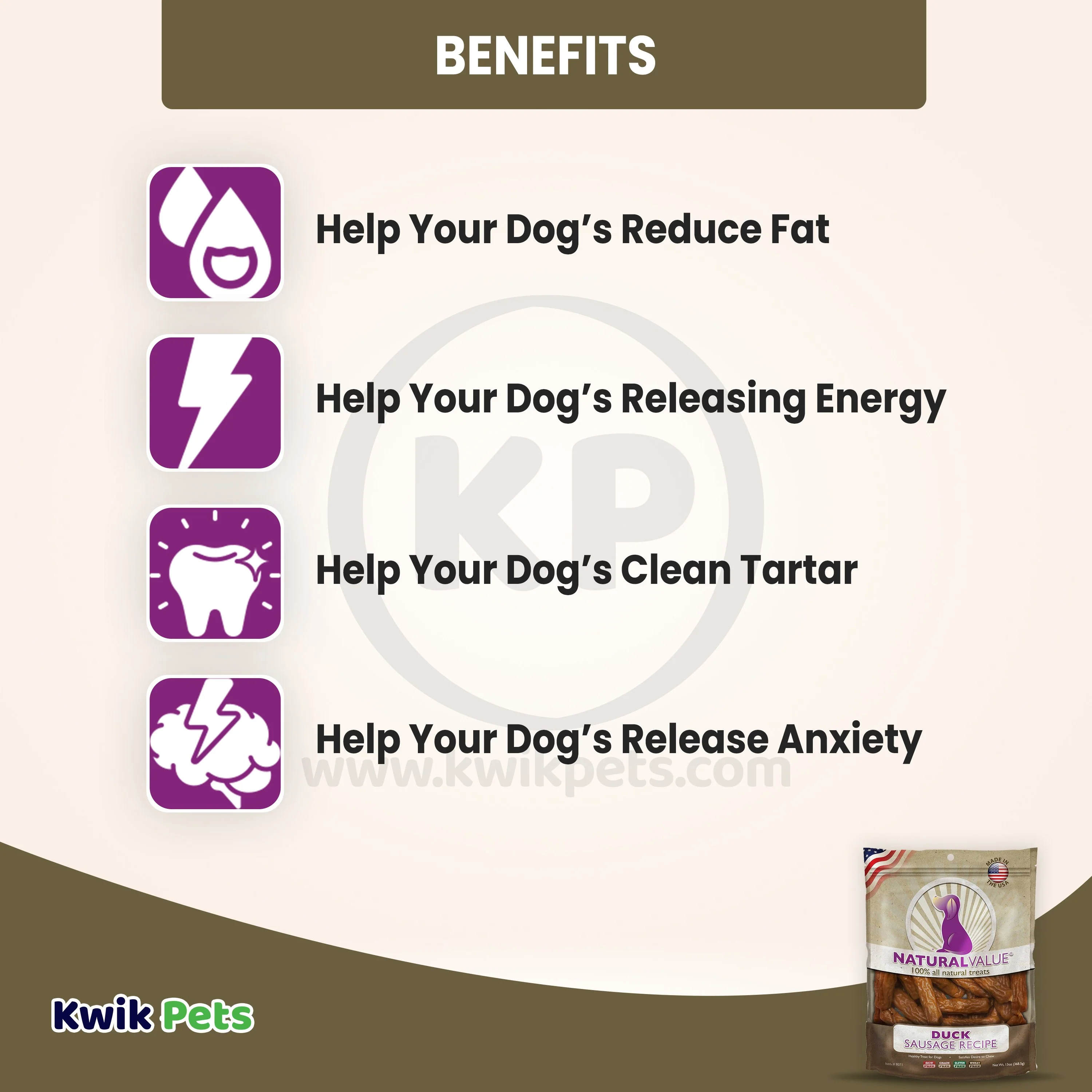 Loving Pets Natural Value Duck Sausages Dog Treat 13-oz - Image 3