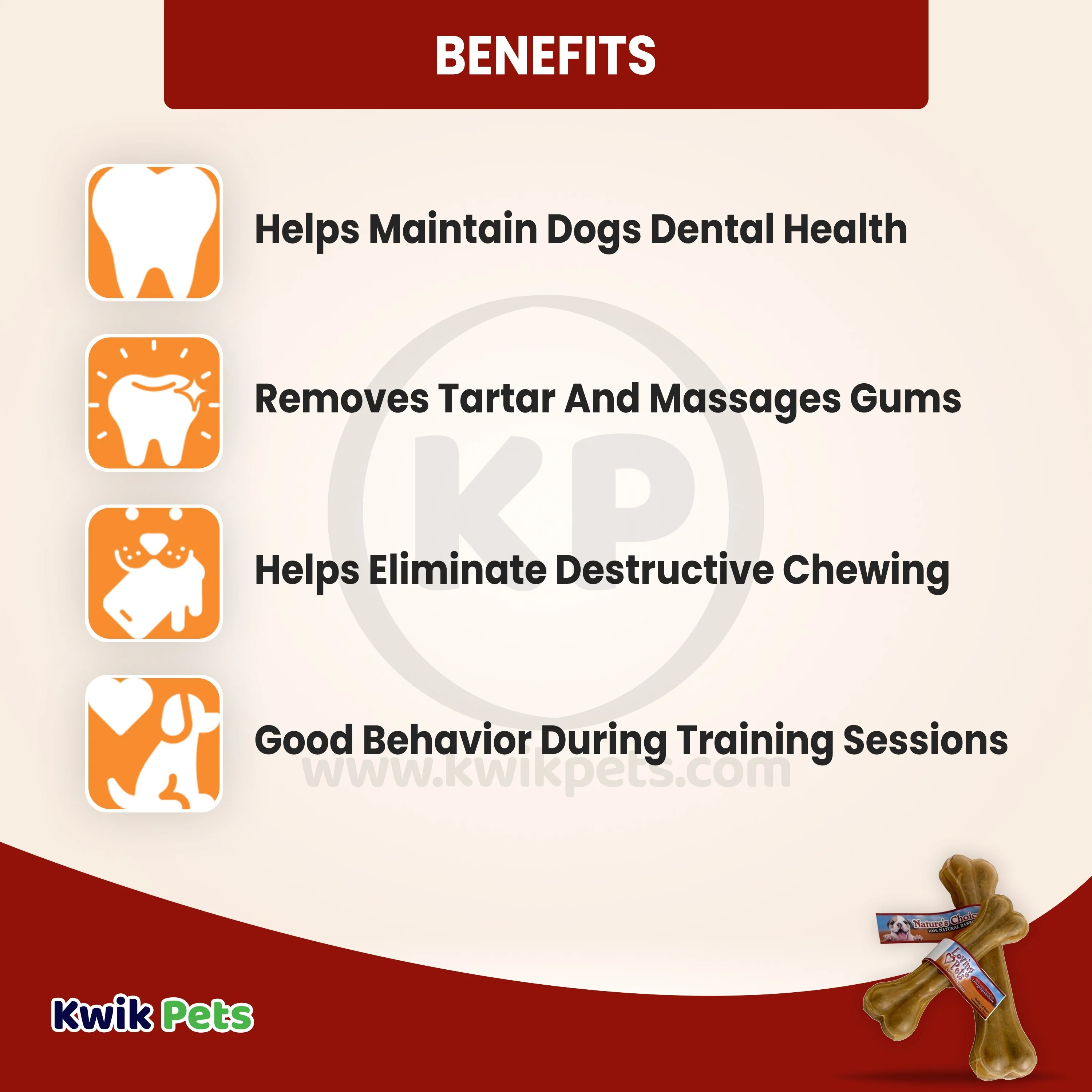 Loving Pets Pressed Rawhide Bone Dog Treat 4-in - Image 3