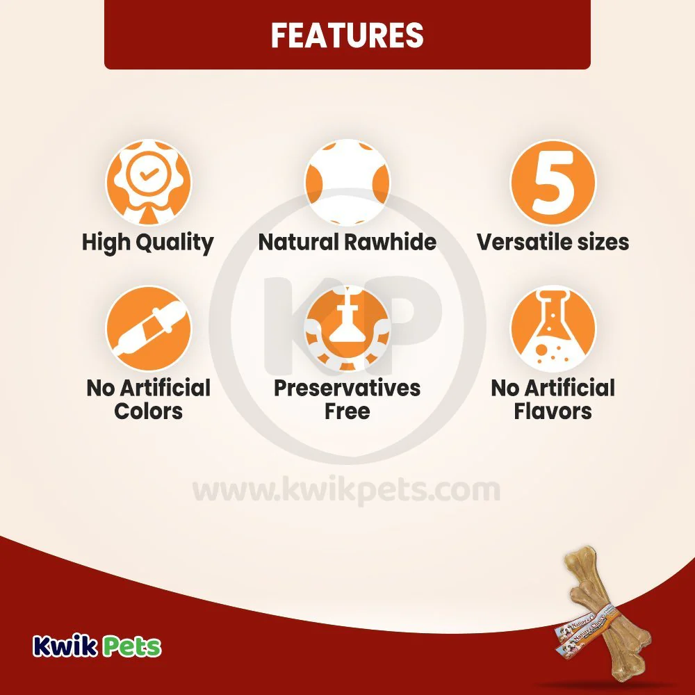 Loving Pets Pressed Rawhide Bone Dog Treat 8-in - Image 2