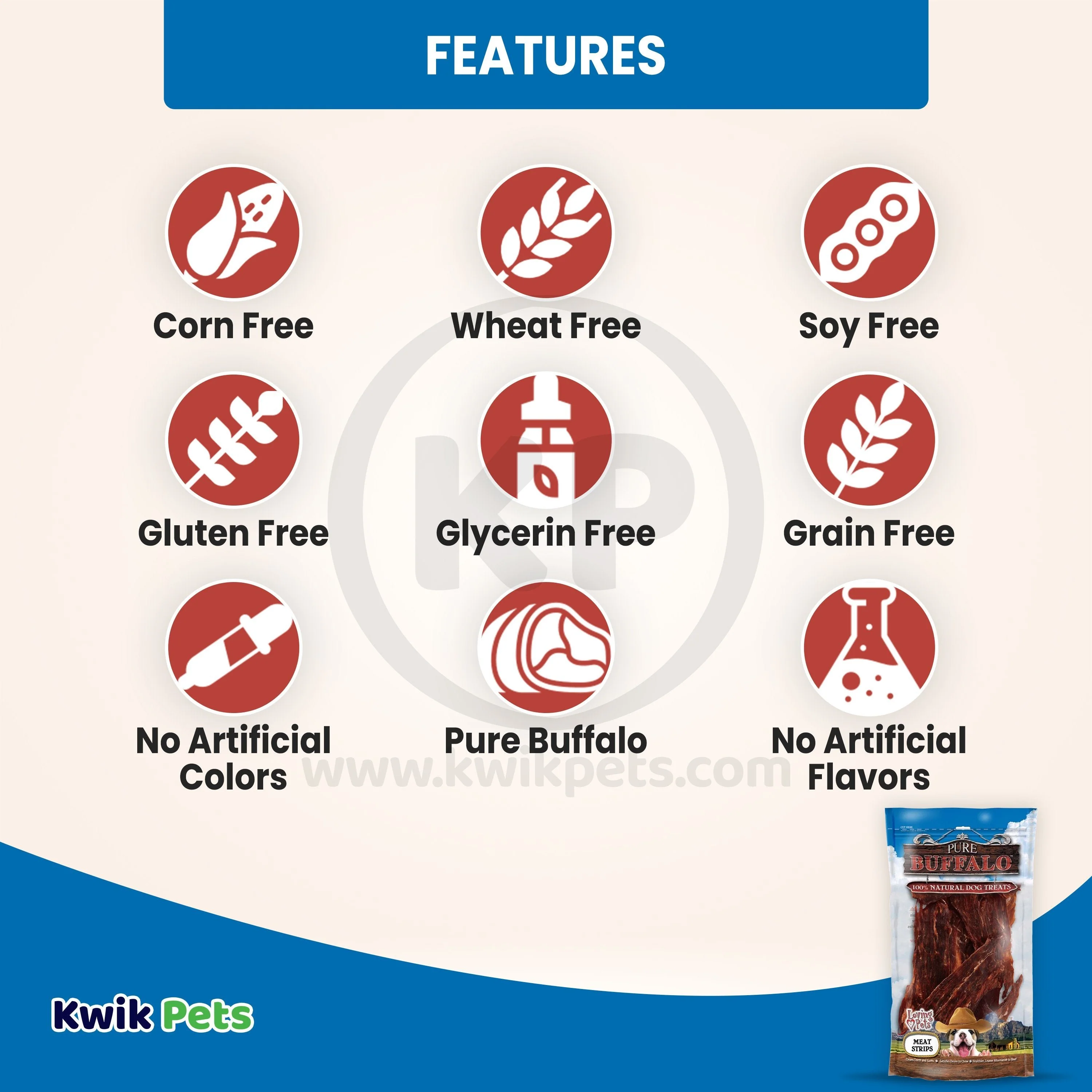 Loving Pets Pure Buffalo Meat Strips Dog Treat 3.5-oz - Image 2
