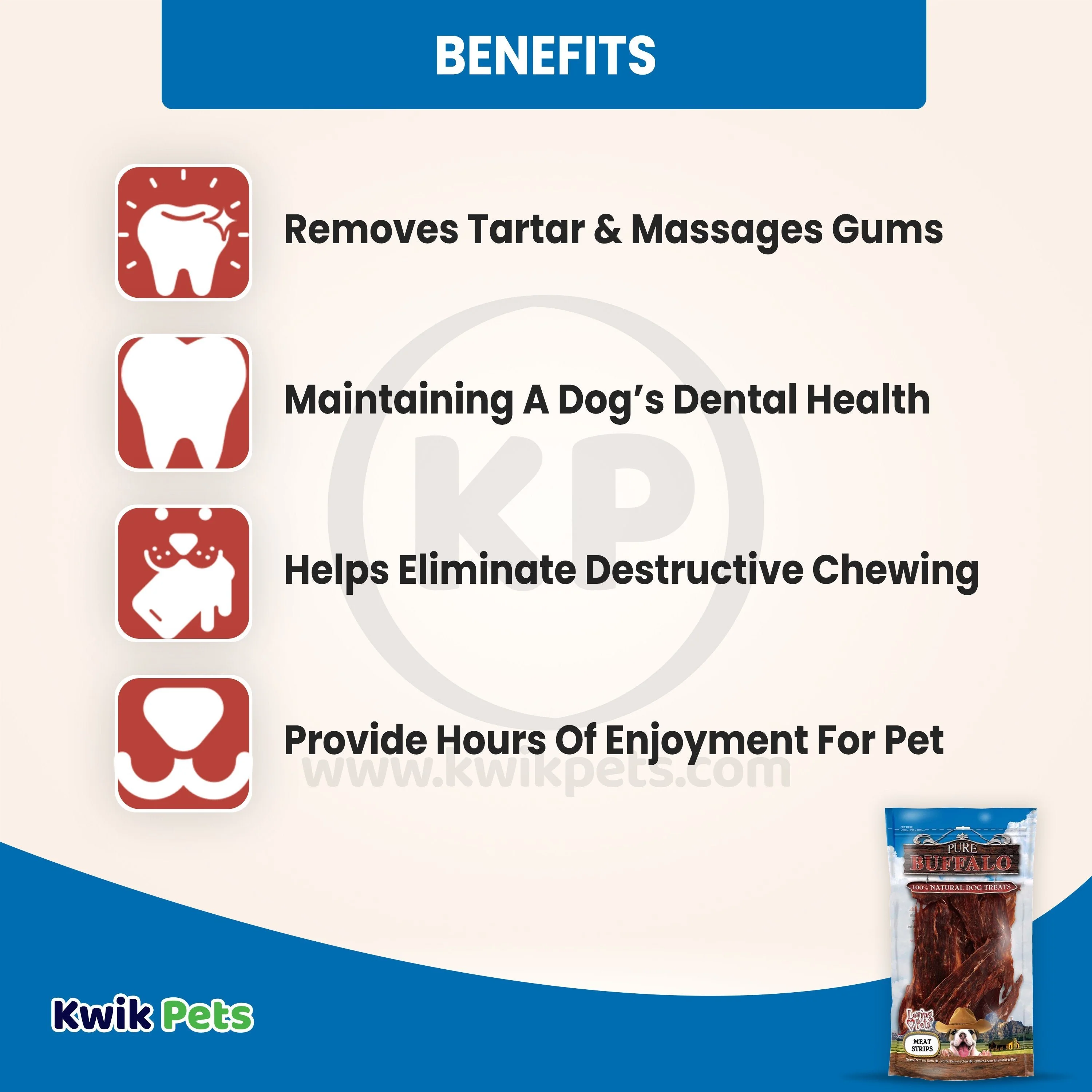 Loving Pets Pure Buffalo Meat Strips Dog Treat 3.5-oz - Image 3