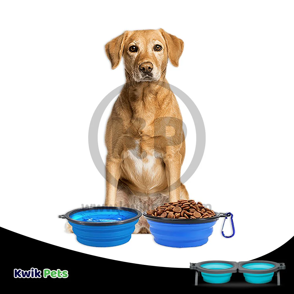 Loving Pets Travel Double Diner Dog Bowl Blue Medium - Image 7
