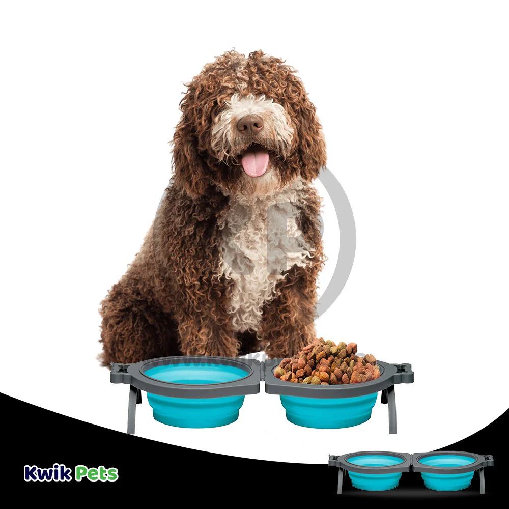 Loving Pets Travel Double Diner Dog Bowl Blue Small - Image 7