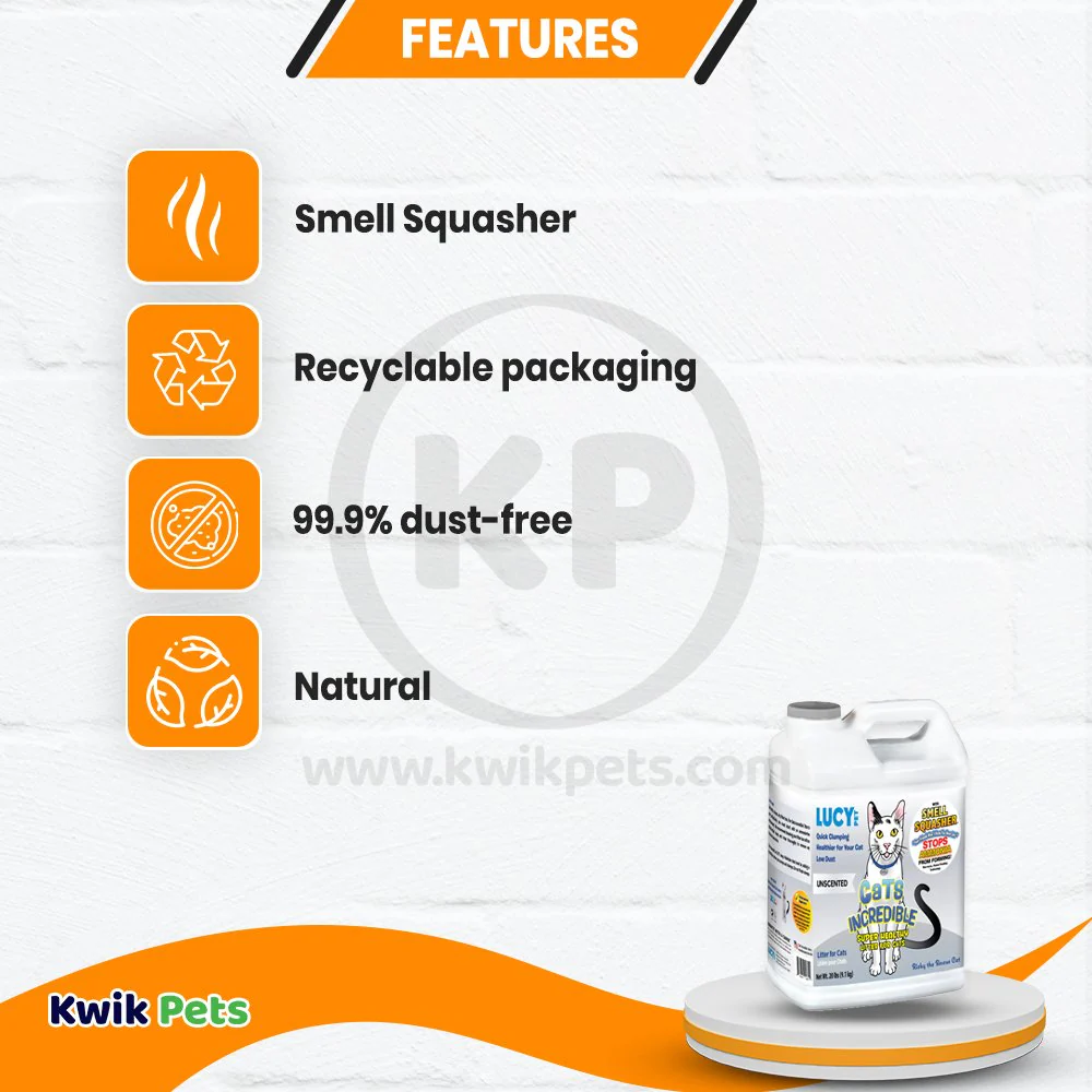 Lucy Pet Products Cats Incredible Clumping Litter Unscented 20-lb - Image 2