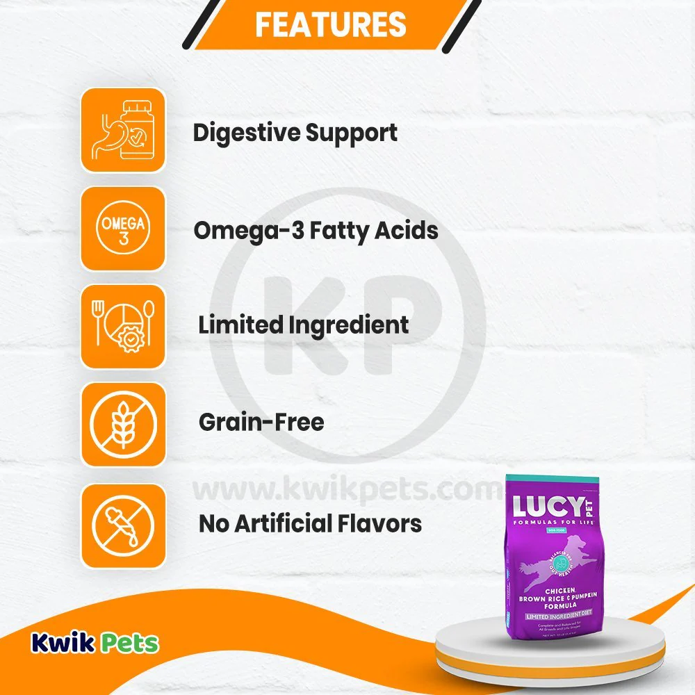Lucy Pet Products Formula for Life L.I.D. Dry Dog Food Chicken Brown Rice & Pumpkin 4.5-lb - Image 3