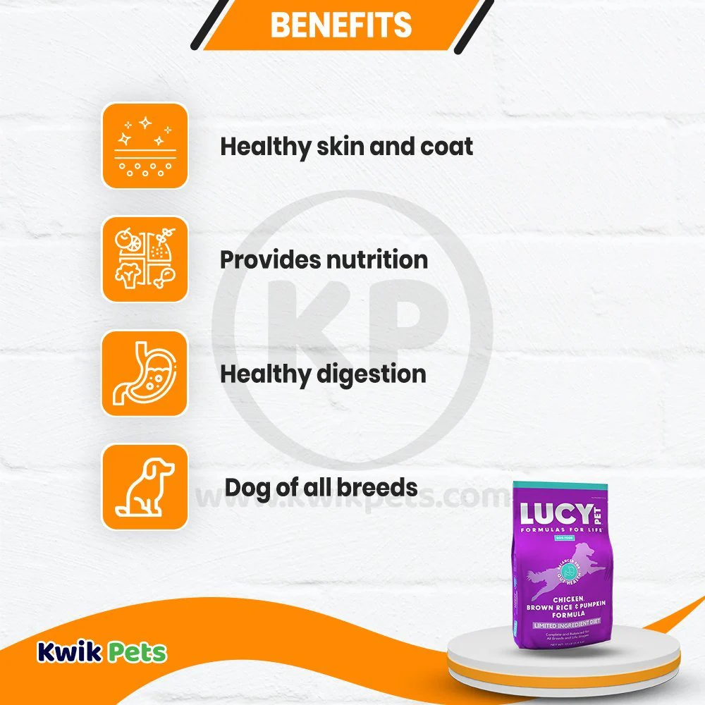 Lucy Pet Products Formula for Life L.I.D. Dry Dog Food Chicken Brown Rice & Pumpkin 4.5-lb - Image 4