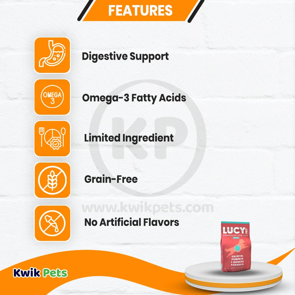 Lucy Pet Products Formula for Life L.I.D. Dry Dog Food Salmon Pumpkin & Quinoa 4.5-lb - Image 3
