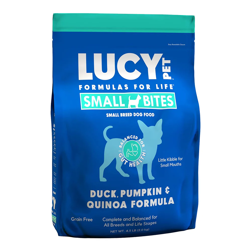 Lucy Pet Products Grain-Free Small Bites Small Breed Dry Dog Food Duck, Pumpkin & Quinoa 4.5-lb