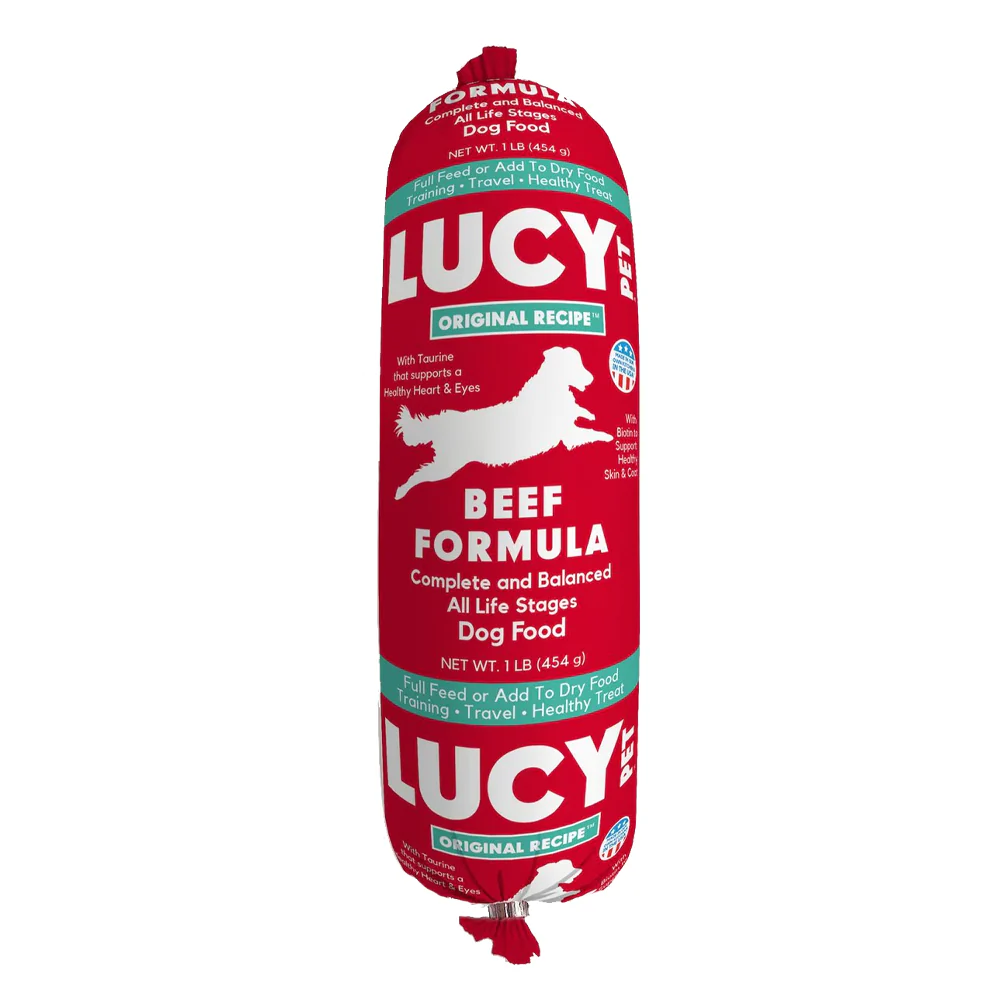 Lucy Pet Products Original Recipe Dog Food Roll Beef Formula 1-lb