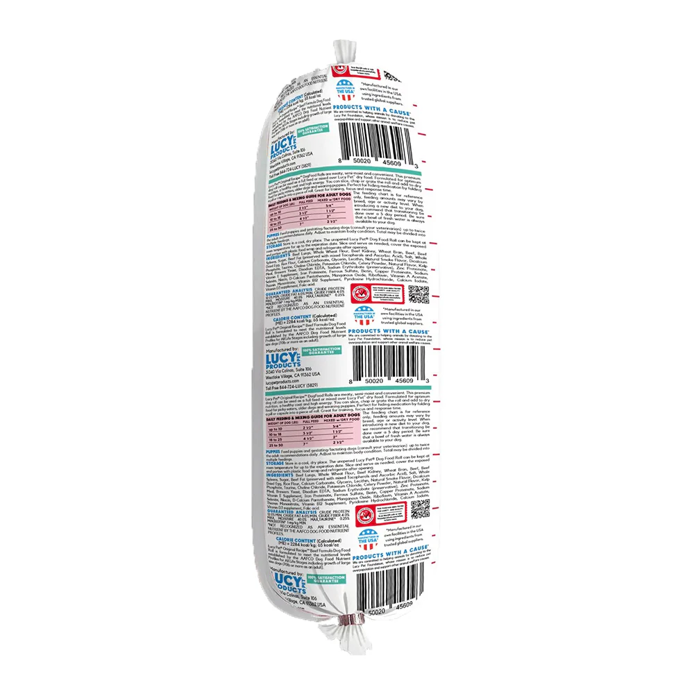 Lucy Pet Products Original Recipe Dog Food Roll Beef Formula 1-lb - Image 2