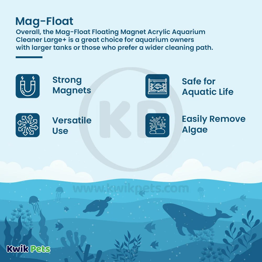 Mag-Float Floating Magnet Acrylic Aquarium Cleaner Large+ - Image 3