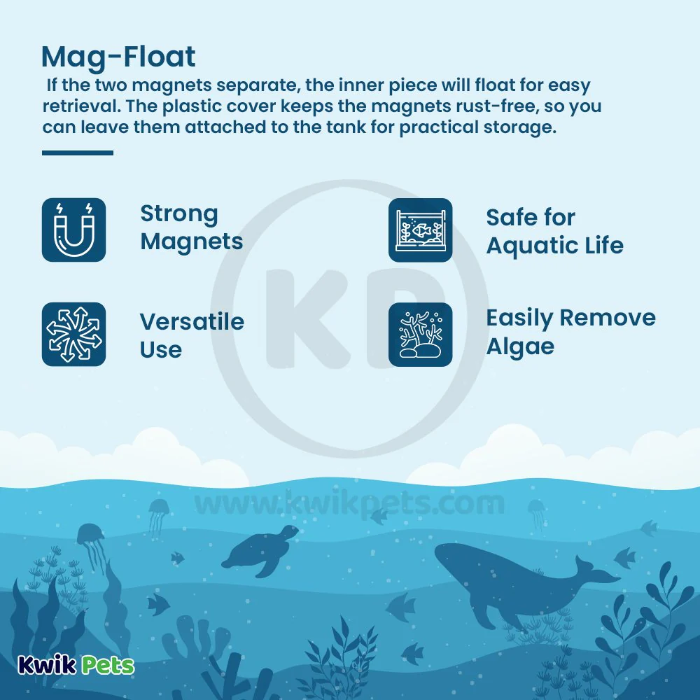 Mag-Float Floating Magnet Acrylic Aquarium Cleaner Medium - Image 3
