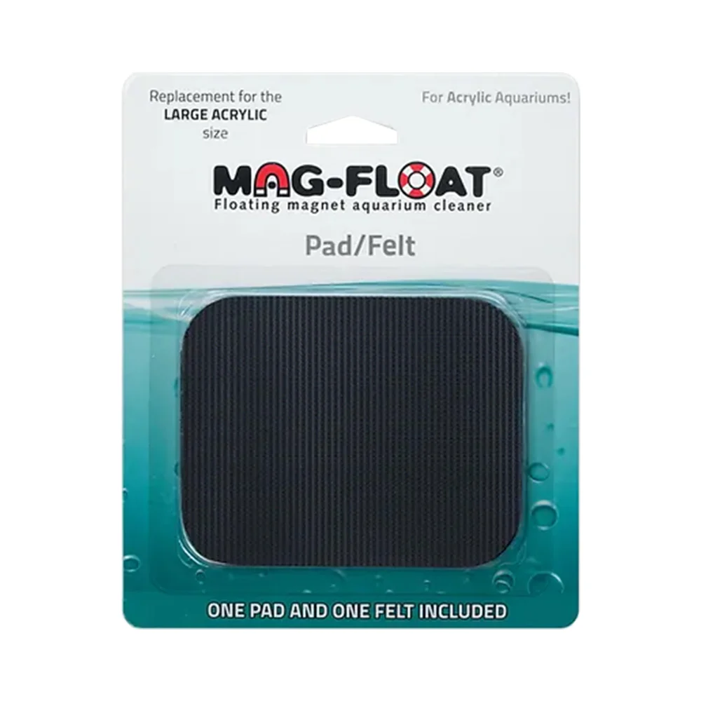 Mag-Float Replacement Pad/Felt Floating Magnet Cleaner for Acrylic Aquariums Black Large