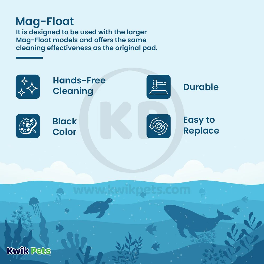 Mag-Float Replacement Pad/Felt Floating Magnet Cleaner for Acrylic Aquariums Black Large - Image 2