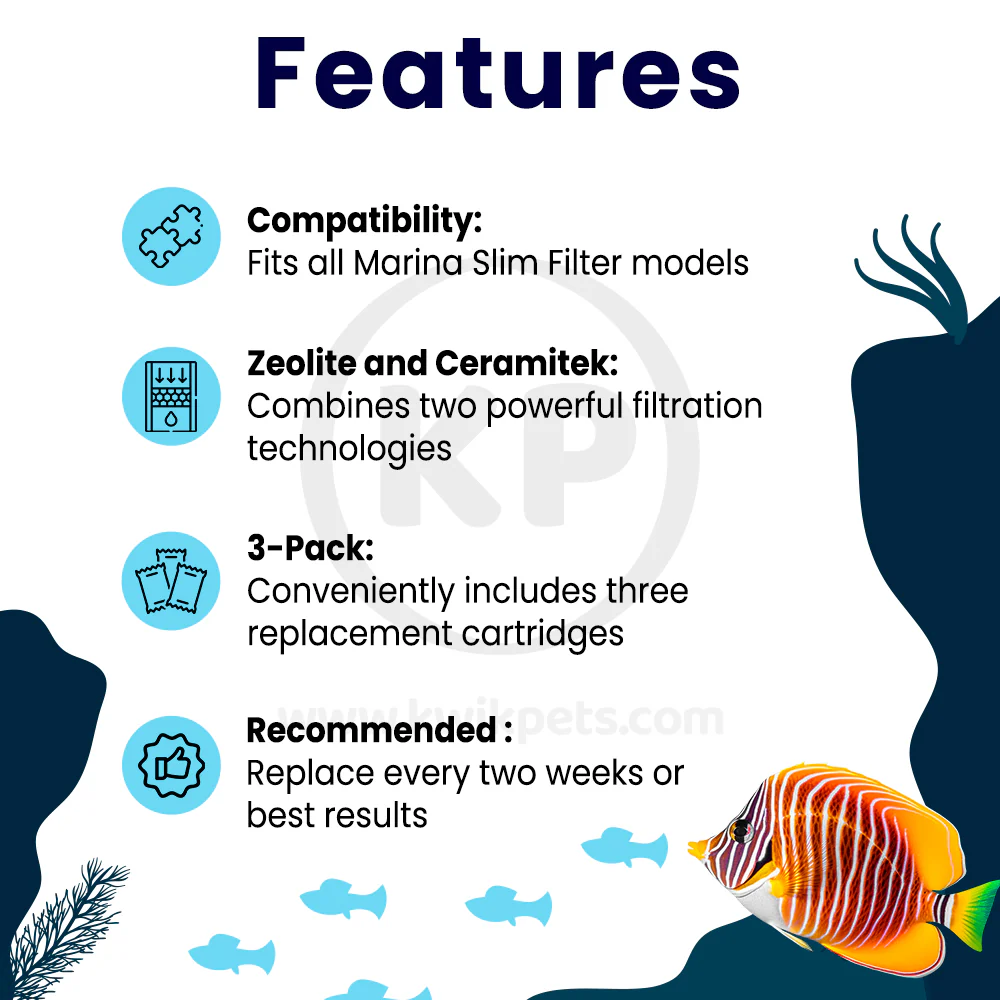 Marina Bio-Clear Zeolite Slim Filter Cartridge for Aquarium 3 Count - Image 2