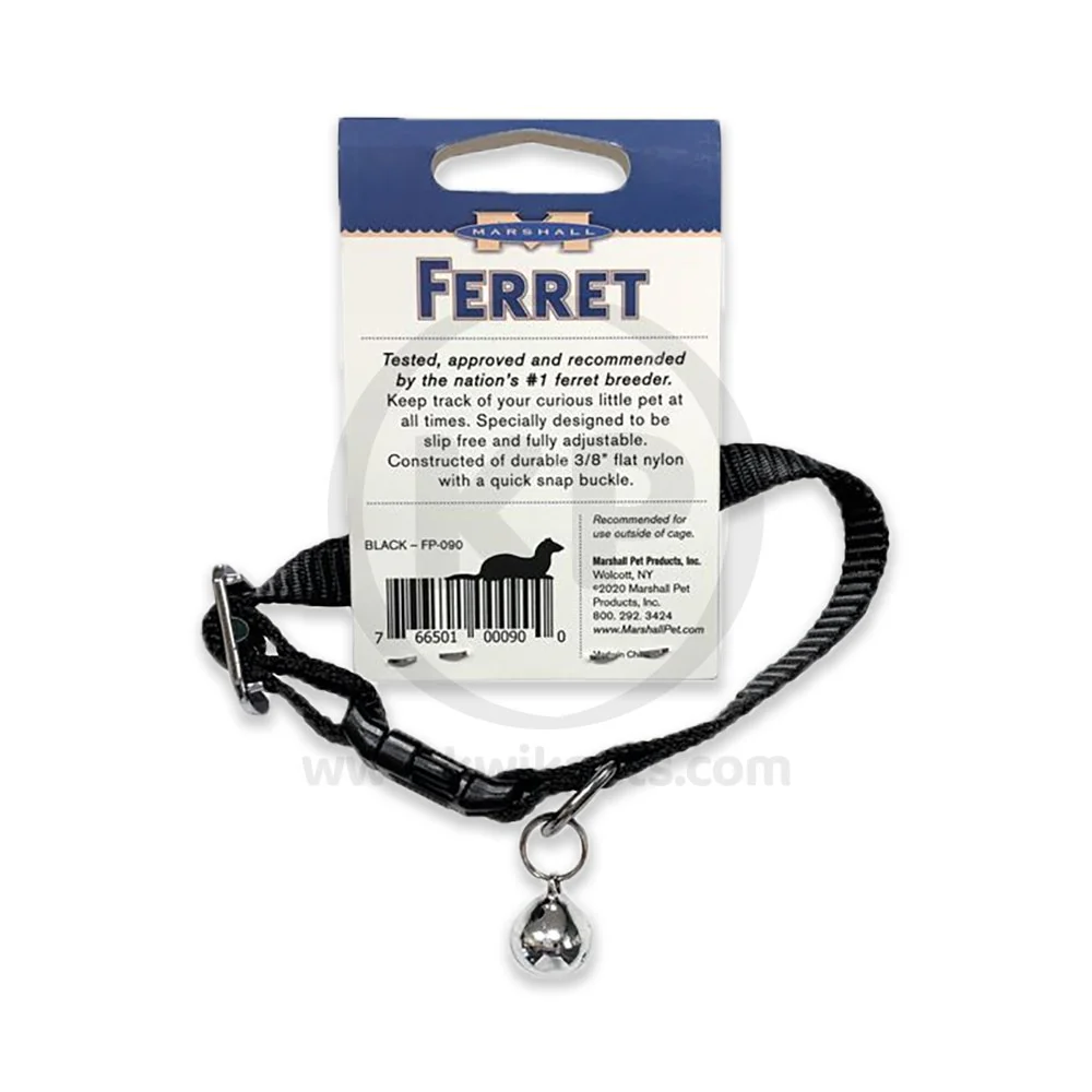 Marshall Pet Products Ferret Bell Collar Black 3/8-in - Image 2