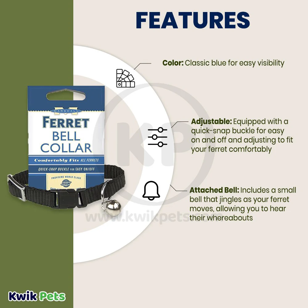 Marshall Pet Products Ferret Bell Collar Black 3/8-in - Image 3