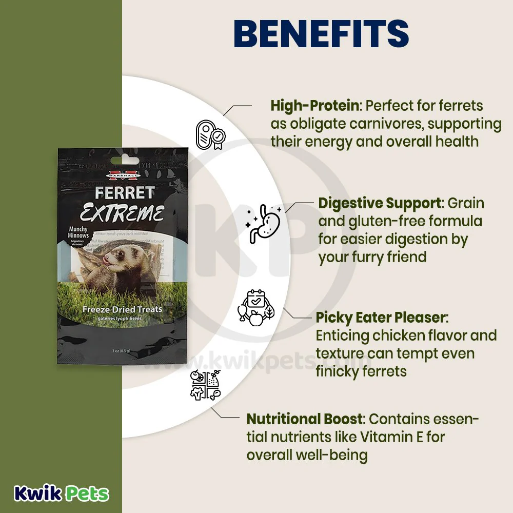 Marshall Pet Products Ferret Extreme Munchy Minnows Freeze-Dried Treats 0.3-oz - Image 4