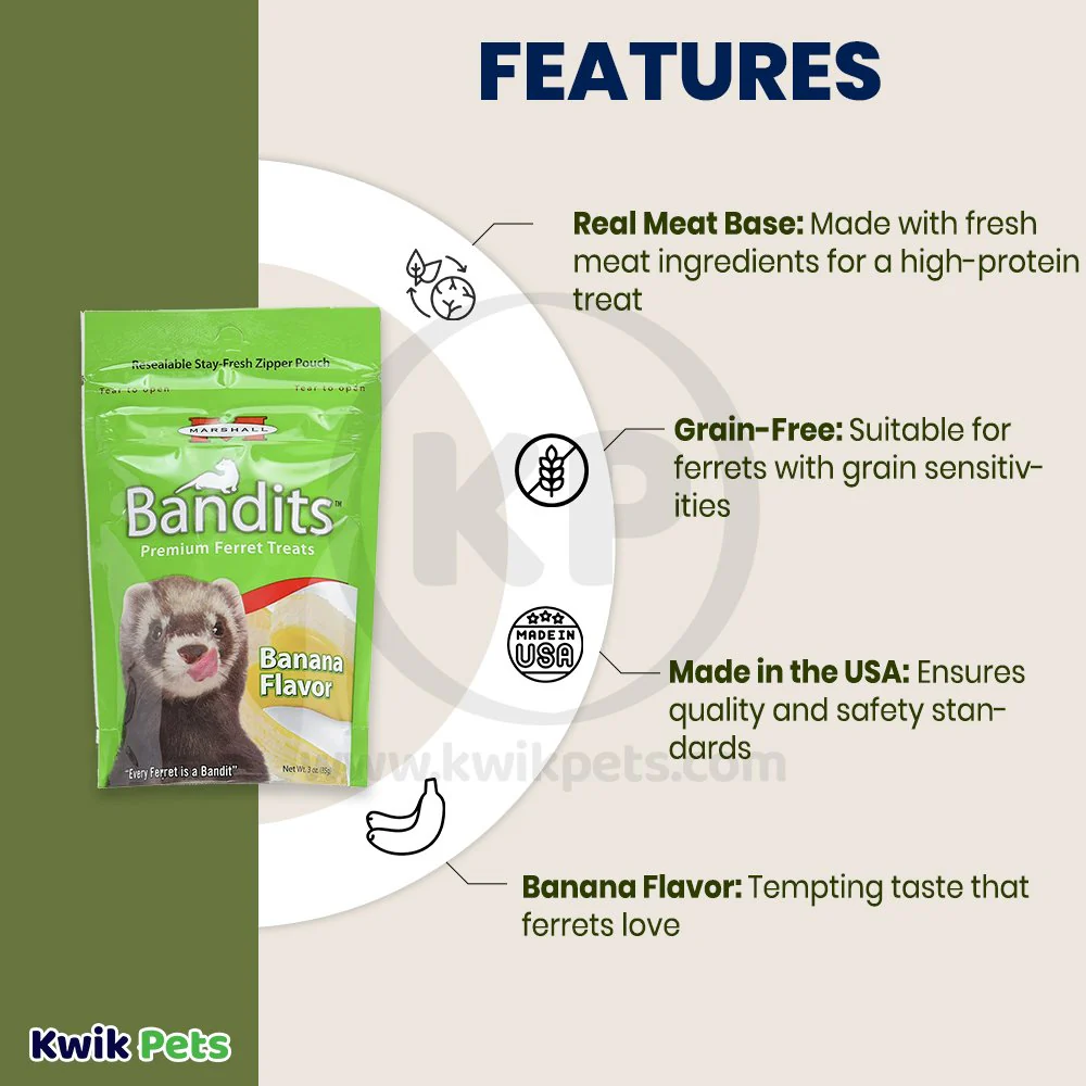 Marshall Pet Products Bandits Premium Ferret Treats Banana 3-oz - Image 3