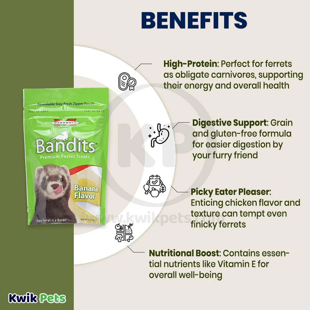 Marshall Pet Products Bandits Premium Ferret Treats Banana 3-oz - Image 4