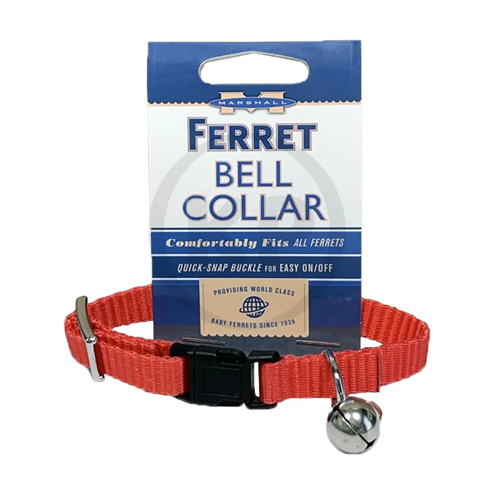 Marshall Pet Products Ferret Bell Collar Red 3/8-in