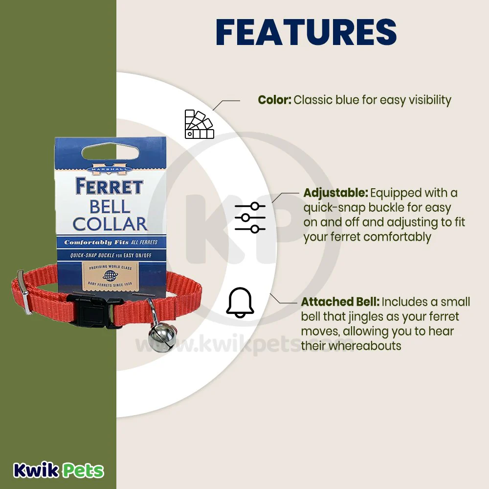 Marshall Pet Products Ferret Bell Collar Red 3/8-in - Image 2