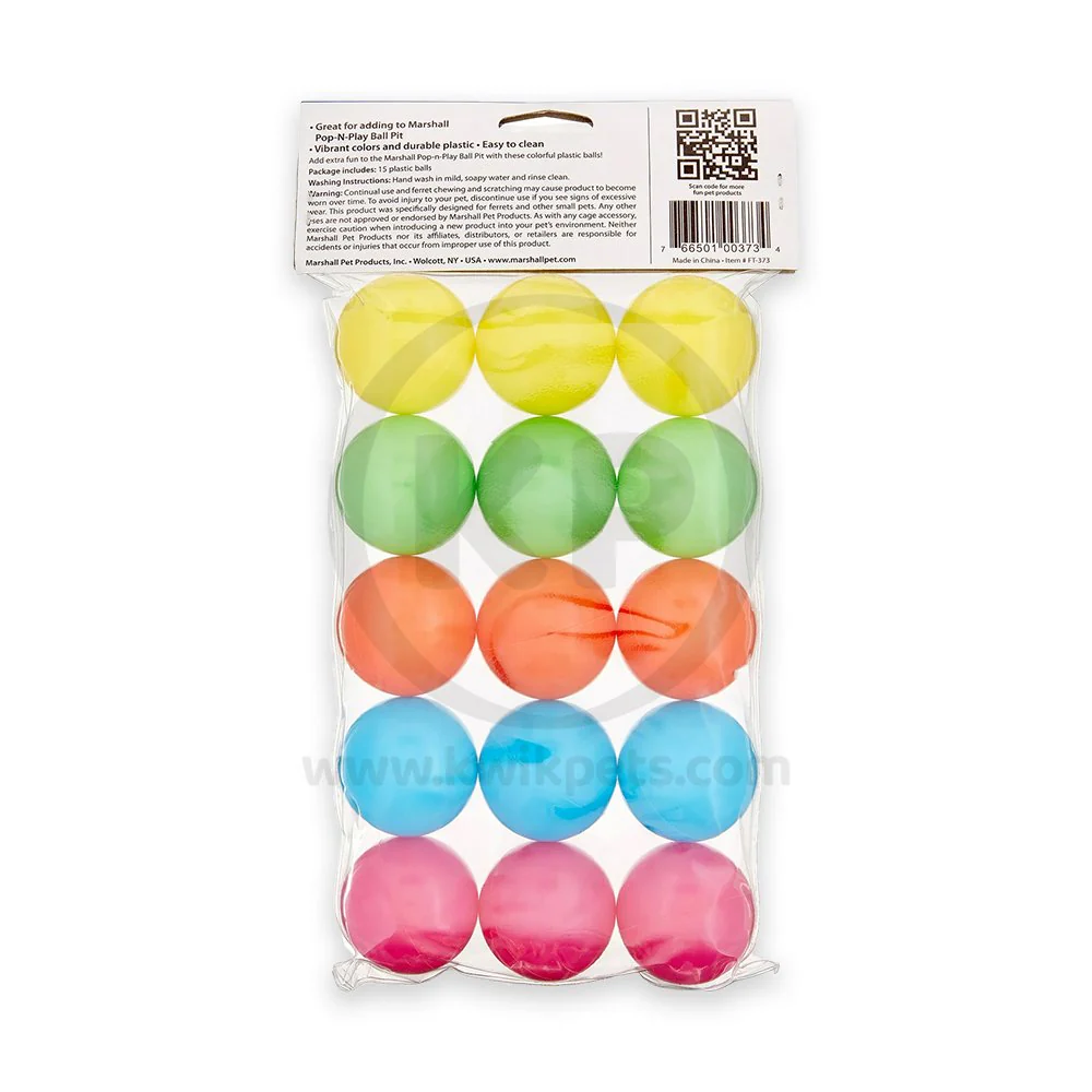 Marshall Pop-N-Play Ball Pack for Ferrets 15 Count - Image 2