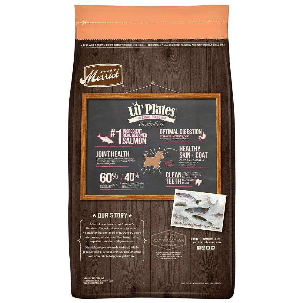 Merrick Lil' Plates Grain Free Salmon & Sweet Potato Recipe Small Breed Dry Dog Food 4-lb - Image 2