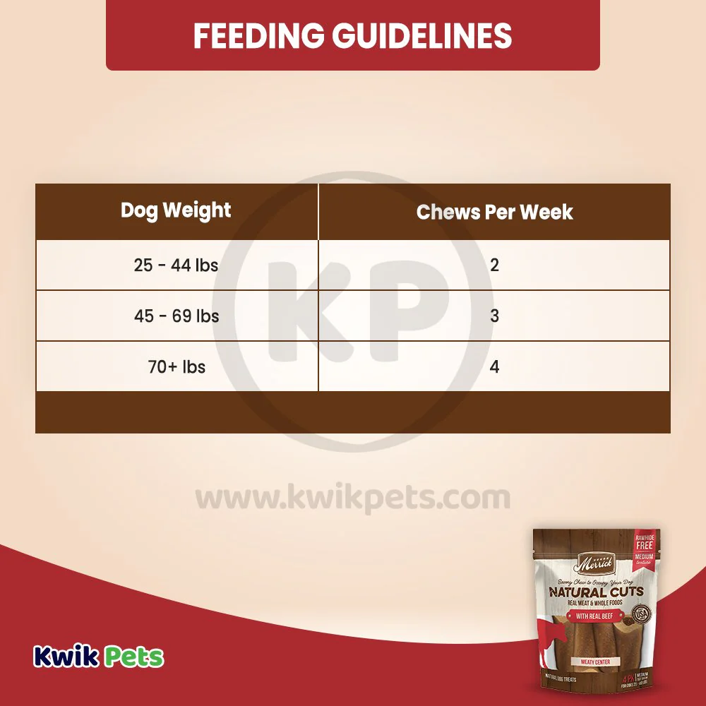 Merrick Natural Cuts Rawhide Free Dog Chew Treats Medium 4 Count - Image 6