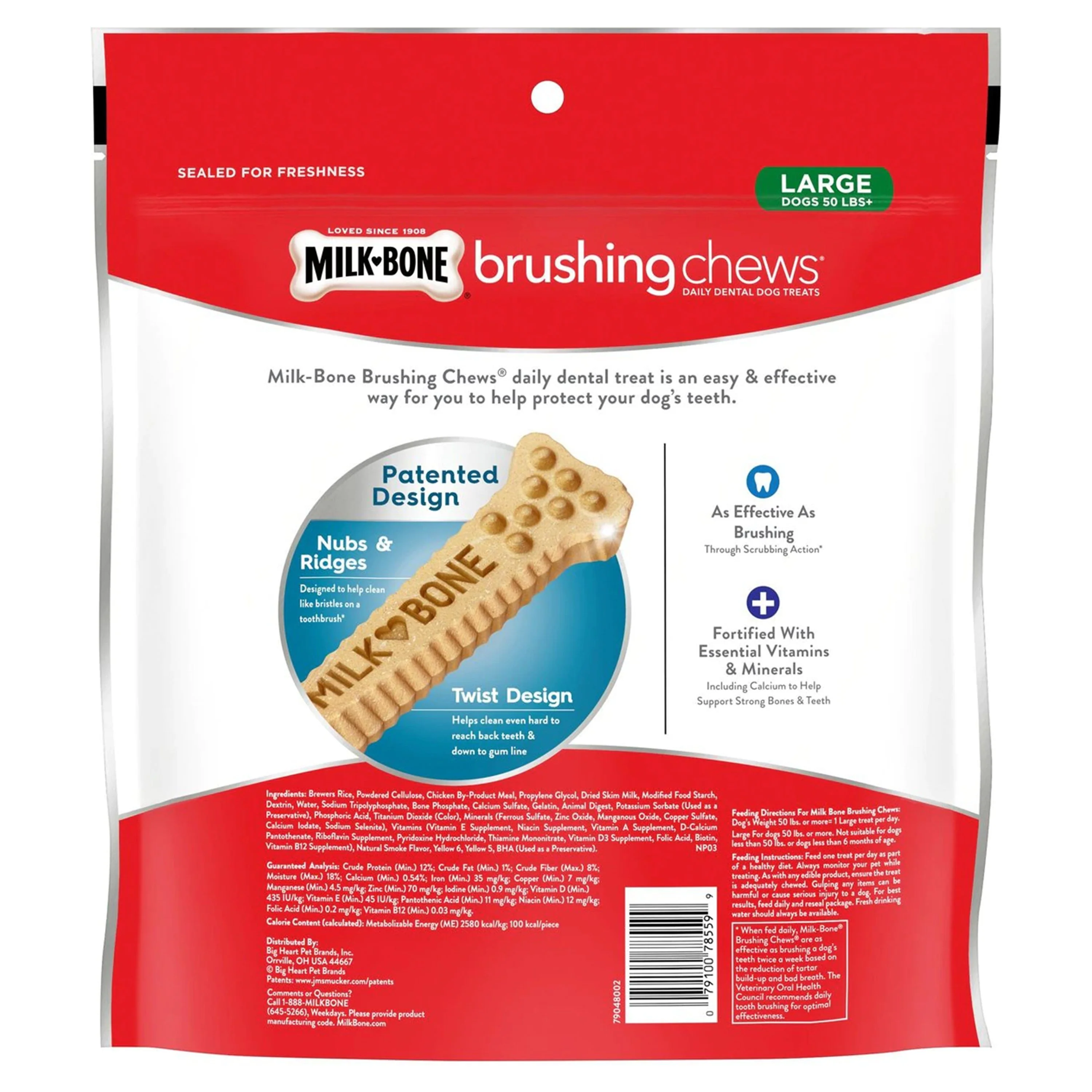 Milk-Bone Brushing Chews Dental Dog Treat Original Large 50+lbs 18 Count 24.2-oz - Image 2