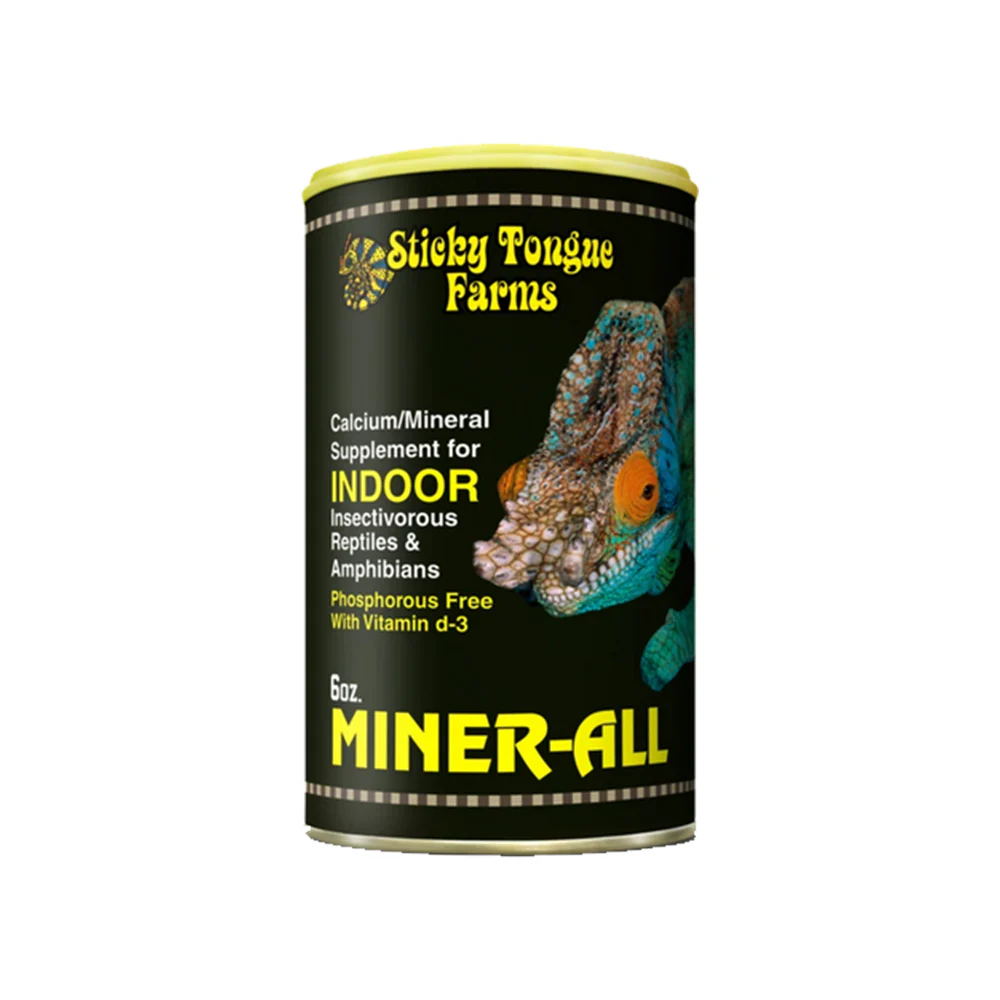 Miner-All Calcium & Mineral Supplement for Indoor Insectivorous Reptiles & Amphibians 6-oz