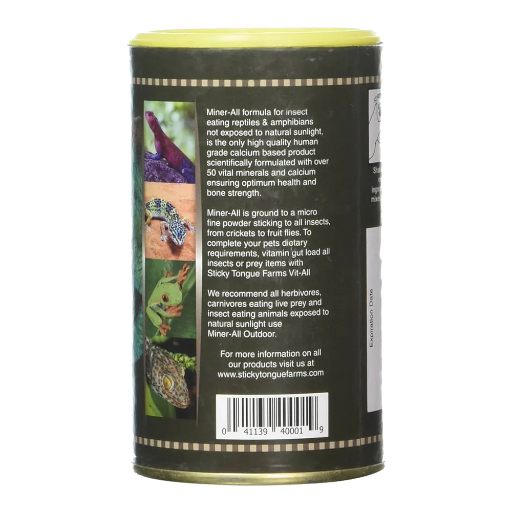 Miner-All Calcium & Mineral Supplement for Indoor Insectivorous Reptiles & Amphibians 6-oz - Image 2