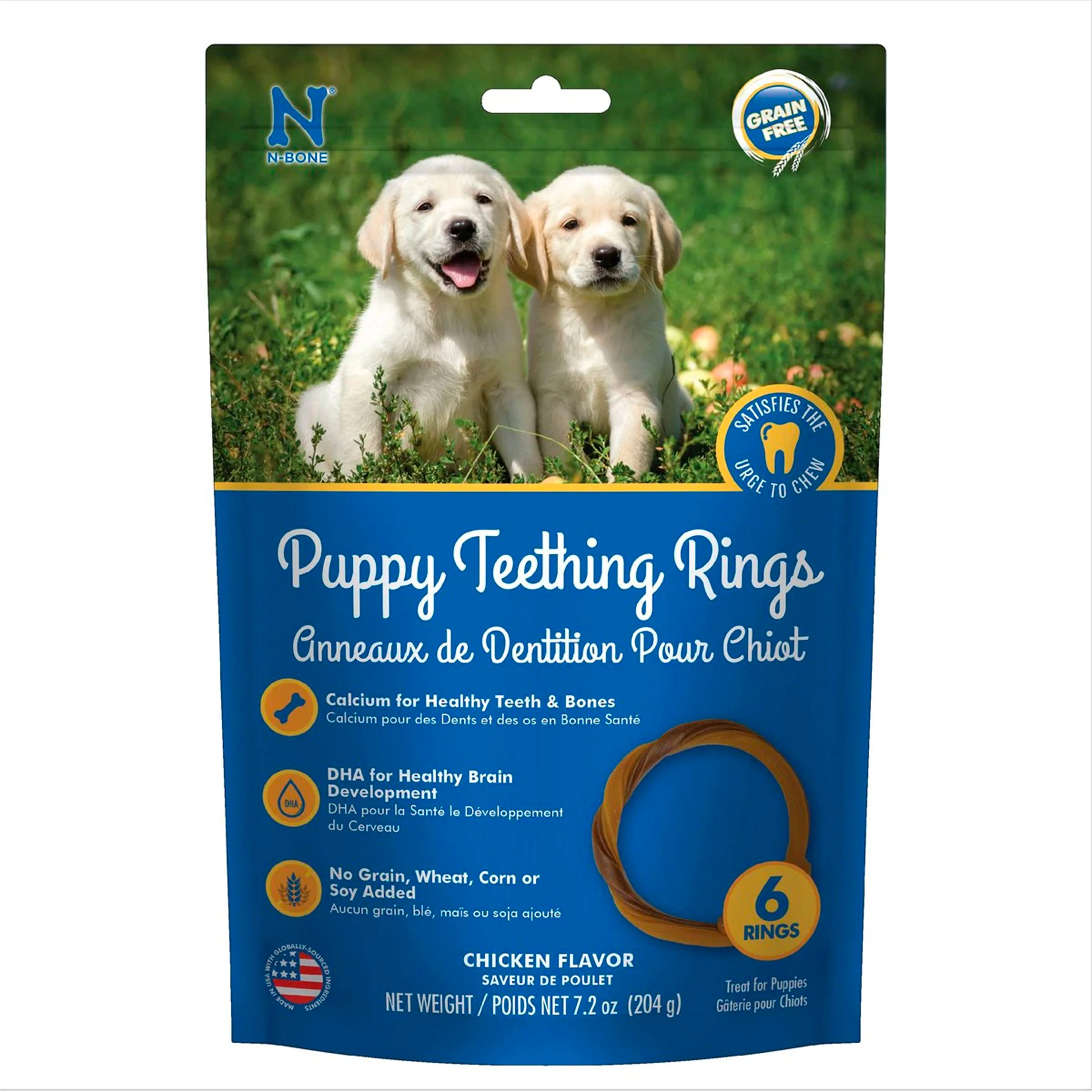 N-Bone Grain-Free Puppy Teething Rings Chicken 6 Count 7.2-oz