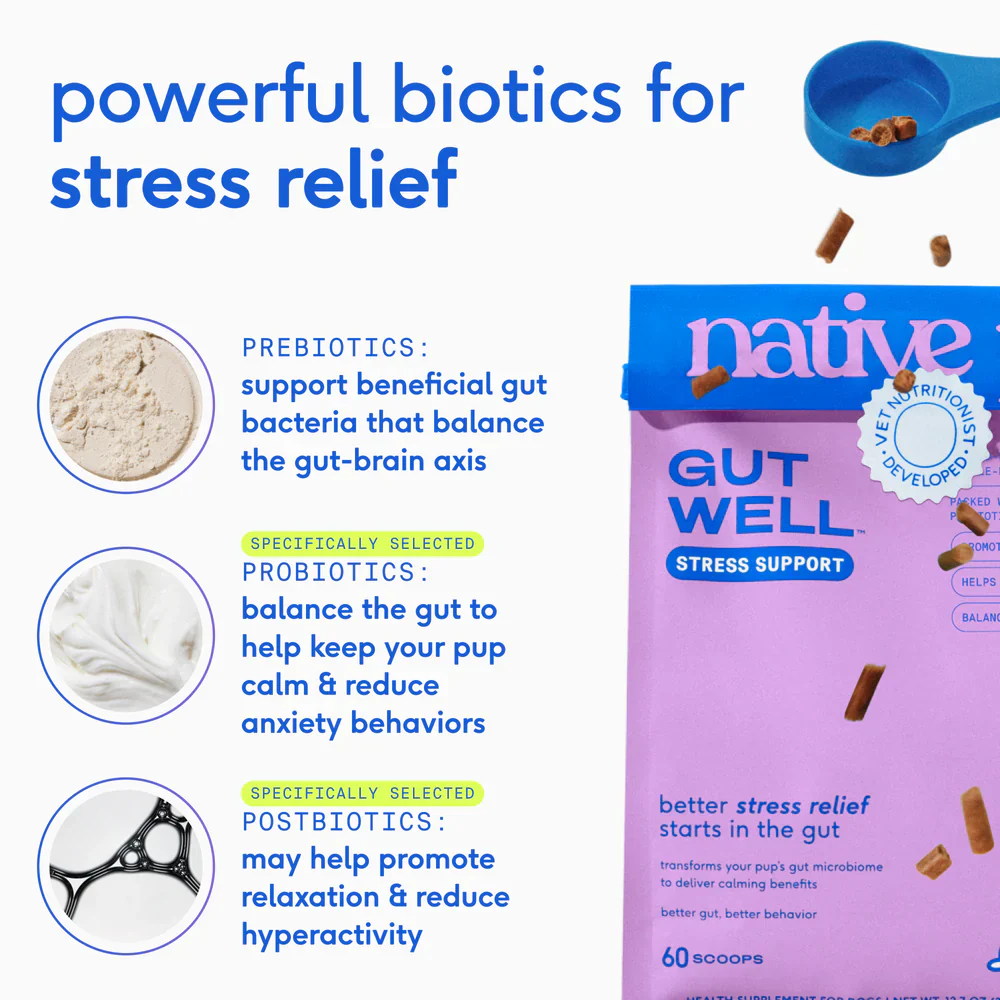 Native Pet GutWell Stress Support Anxiety Relief & Calming Supplement for Dogs 12.7-oz - Image 3