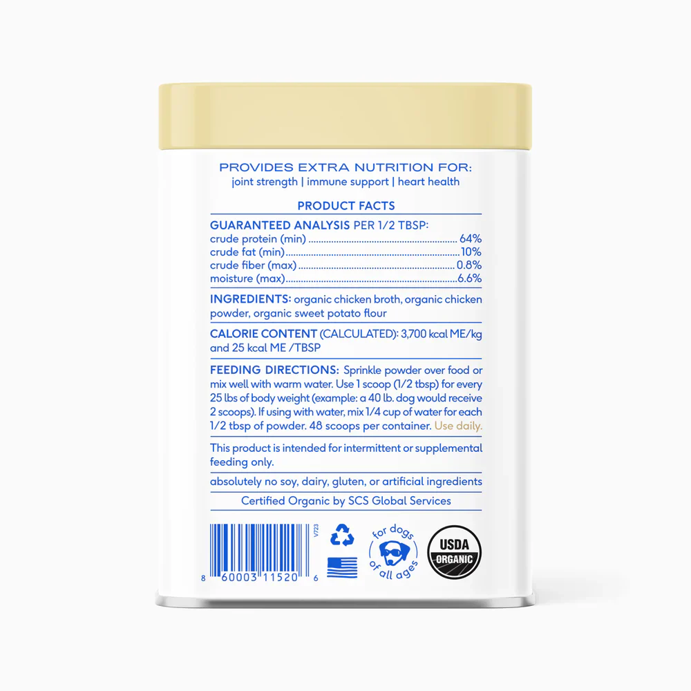 Native Pet Organic Chicken Bone Broth Powder Grain-Free Dog Food Topper 5.75-oz - Image 2