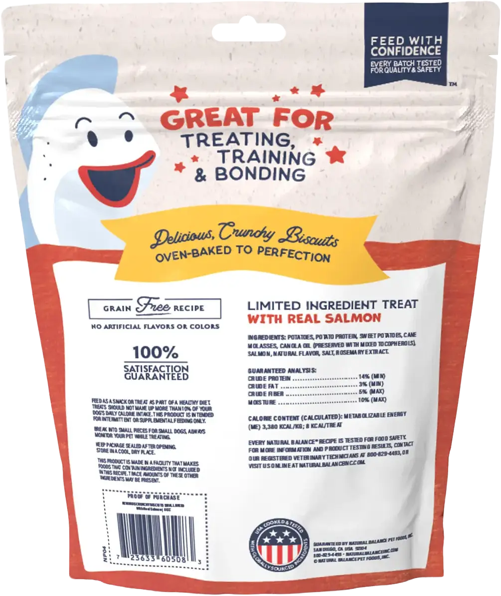 Natural Balance Pet Foods Rewards Bite-Size Crunchy Biscuits Small Breed Dog Treats Salmon 8-oz - Image 2