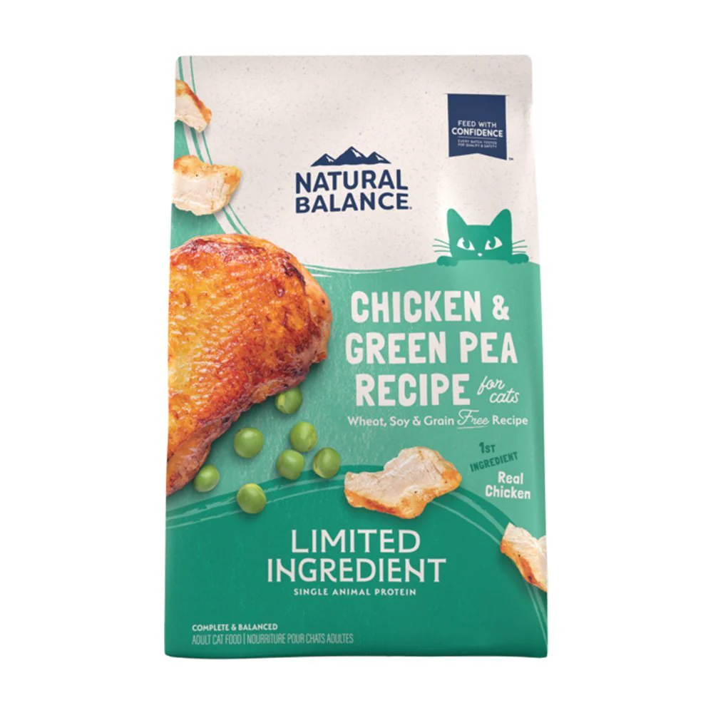 Natural Balance Pet Foods Limited Ingredient Grain-Free Adult Dry Cat Food Green Pea & Chicken 5-lb