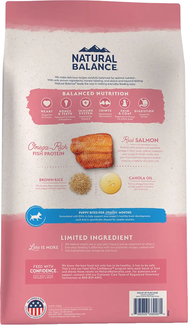 Natural Balance Pet Foods Limited Ingredient Puppy Dry Food Salmon & Brown Rice 24-lb - Image 2