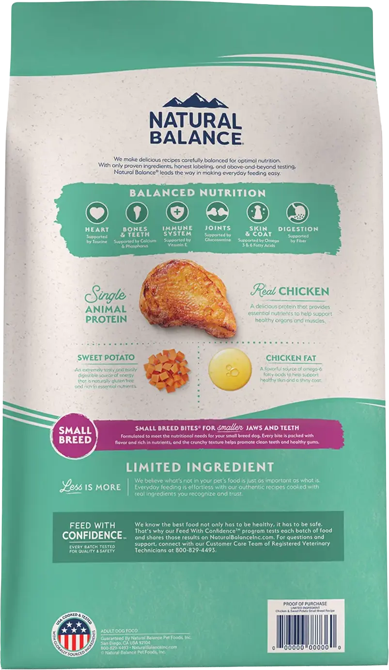 Natural Balance Pet Foods Limited Ingredient Grain Free Small Breed Dry Dog Food Chicken & Sweet Potato 4-lb - Image 2