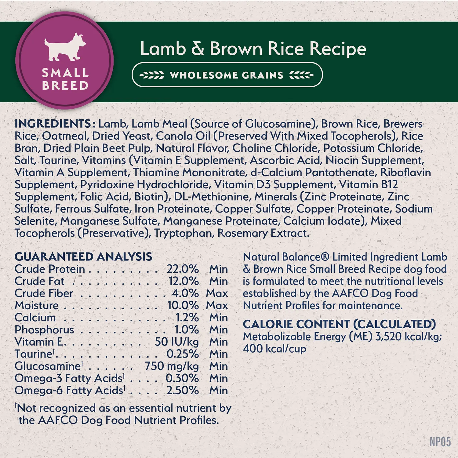 Natural Balance Pet Foods Limited Ingredient Small Breed Dry Dog Food Lamb & Brown Rice 12-lb - Image 8