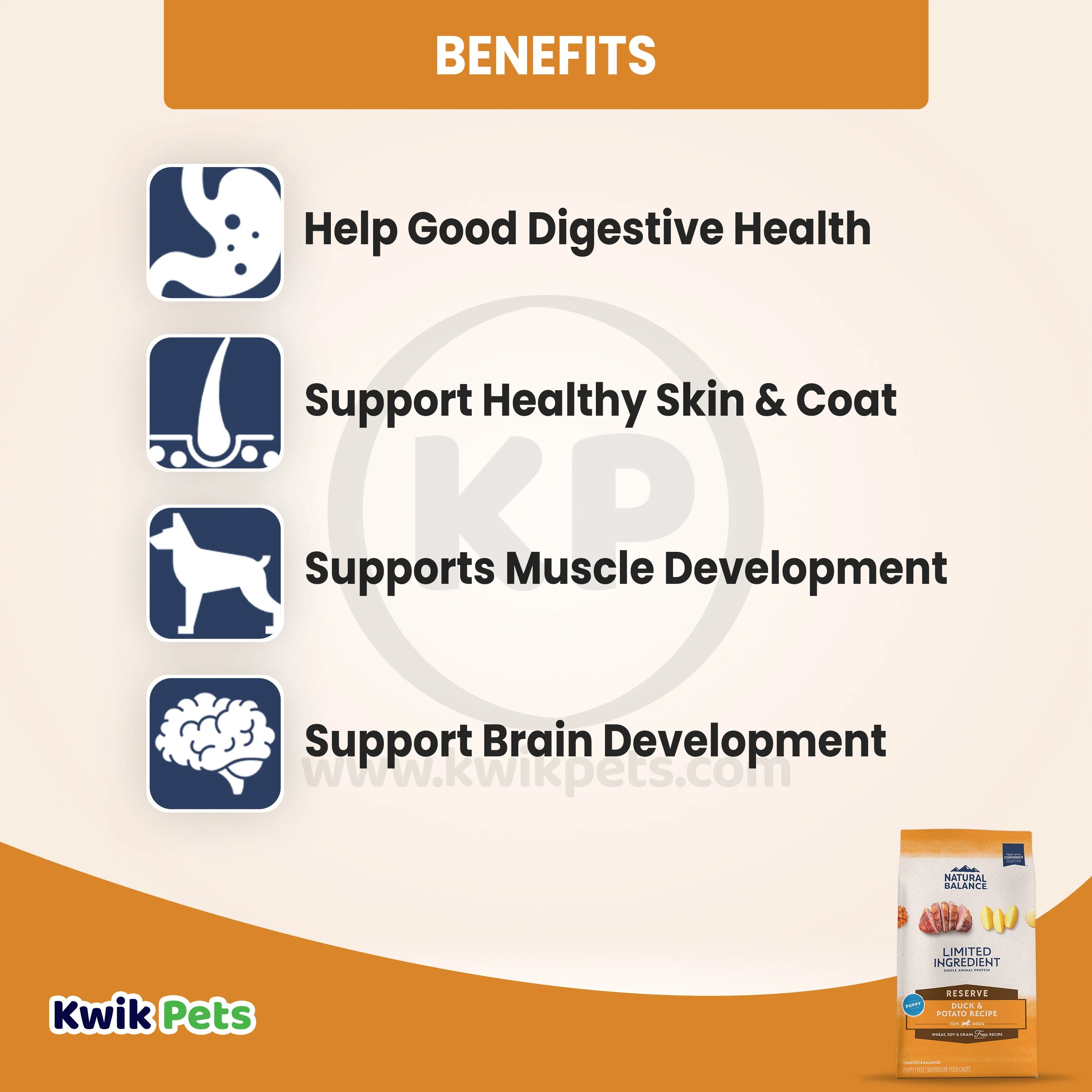 Natural Balance Pet Foods Limited Ingredient Reserve Grain Free Puppy Dry Food Duck & Potato 4-lb - Image 4
