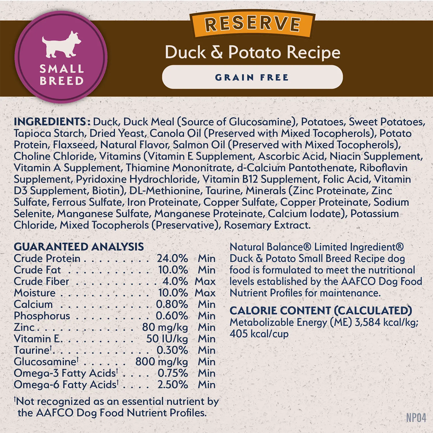 Natural Balance Pet Foods Limited Ingredient Reserve Grain Free Small Breed Dry Dog Food Duck & Potato 4-lb - Image 8